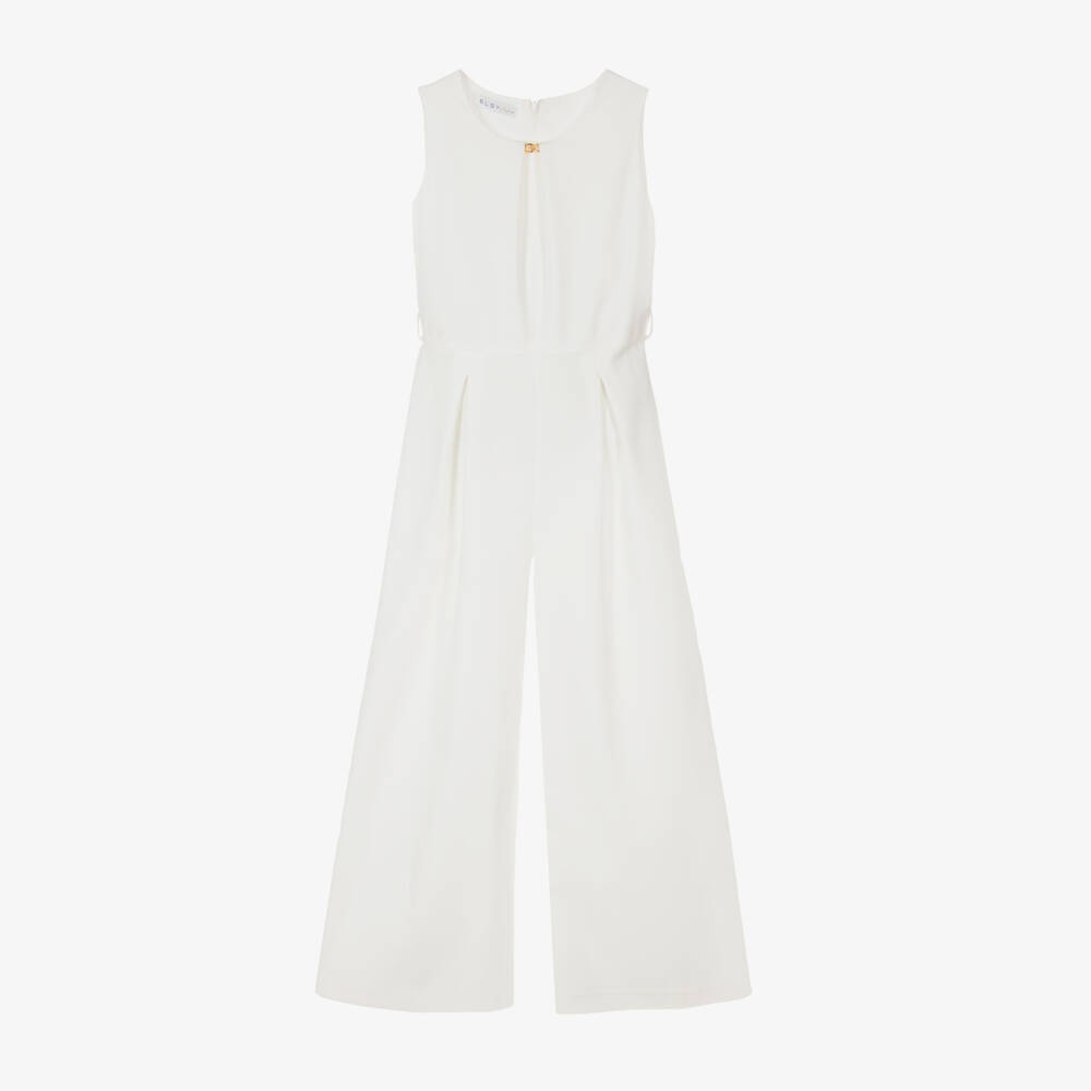 couture by Elsy-Girls Ivory Chain Jumpsuit | Childrensalon