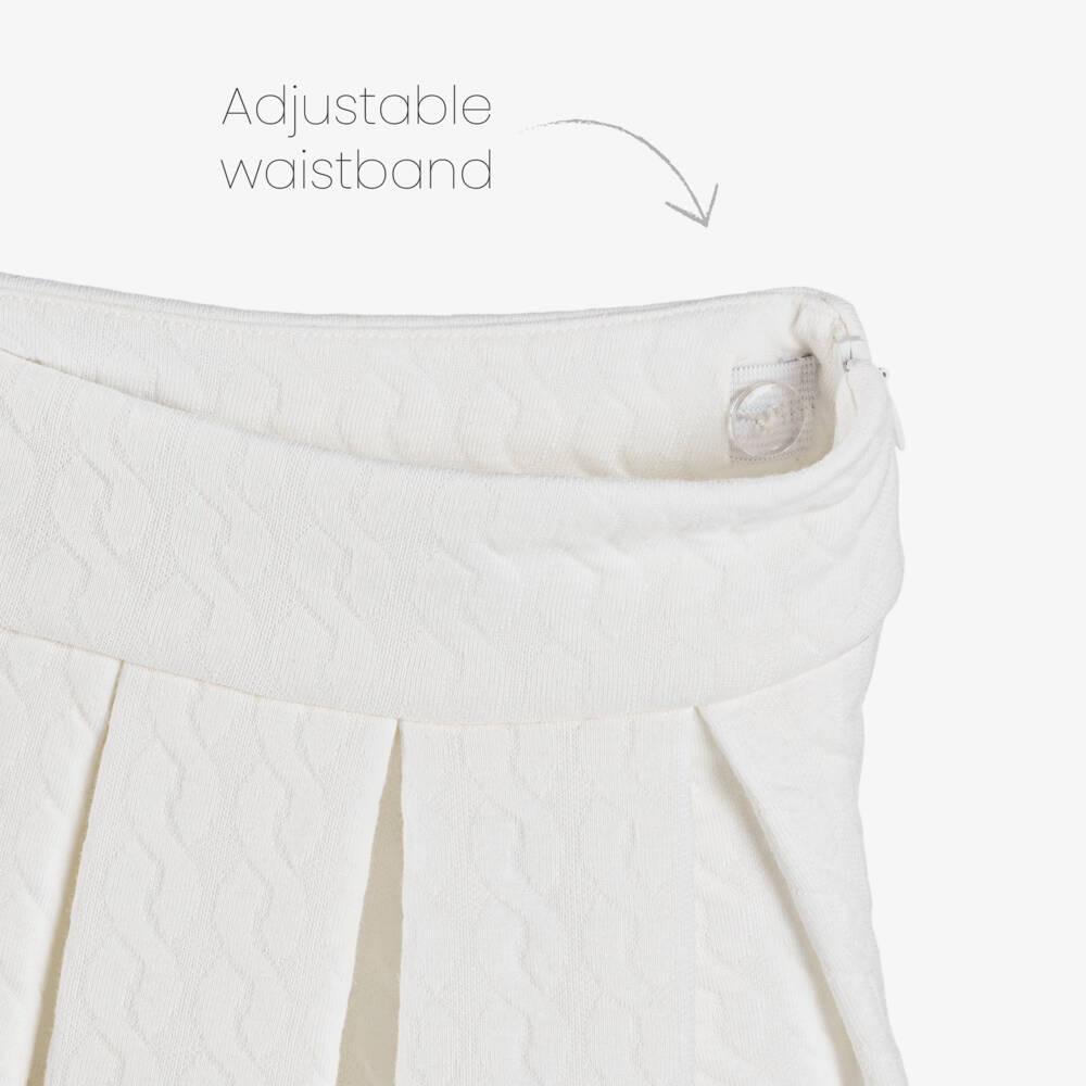 Elsy-Юбка кремовая в складку из трикотажа для девочек | Childrensalon