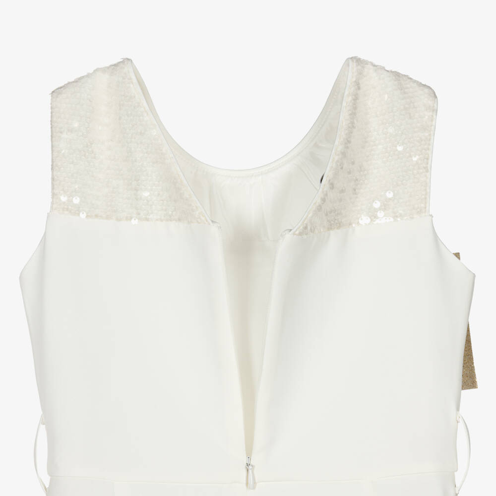 Elsy-Girls Ivory Sequin Jumpsuit | Childrensalon