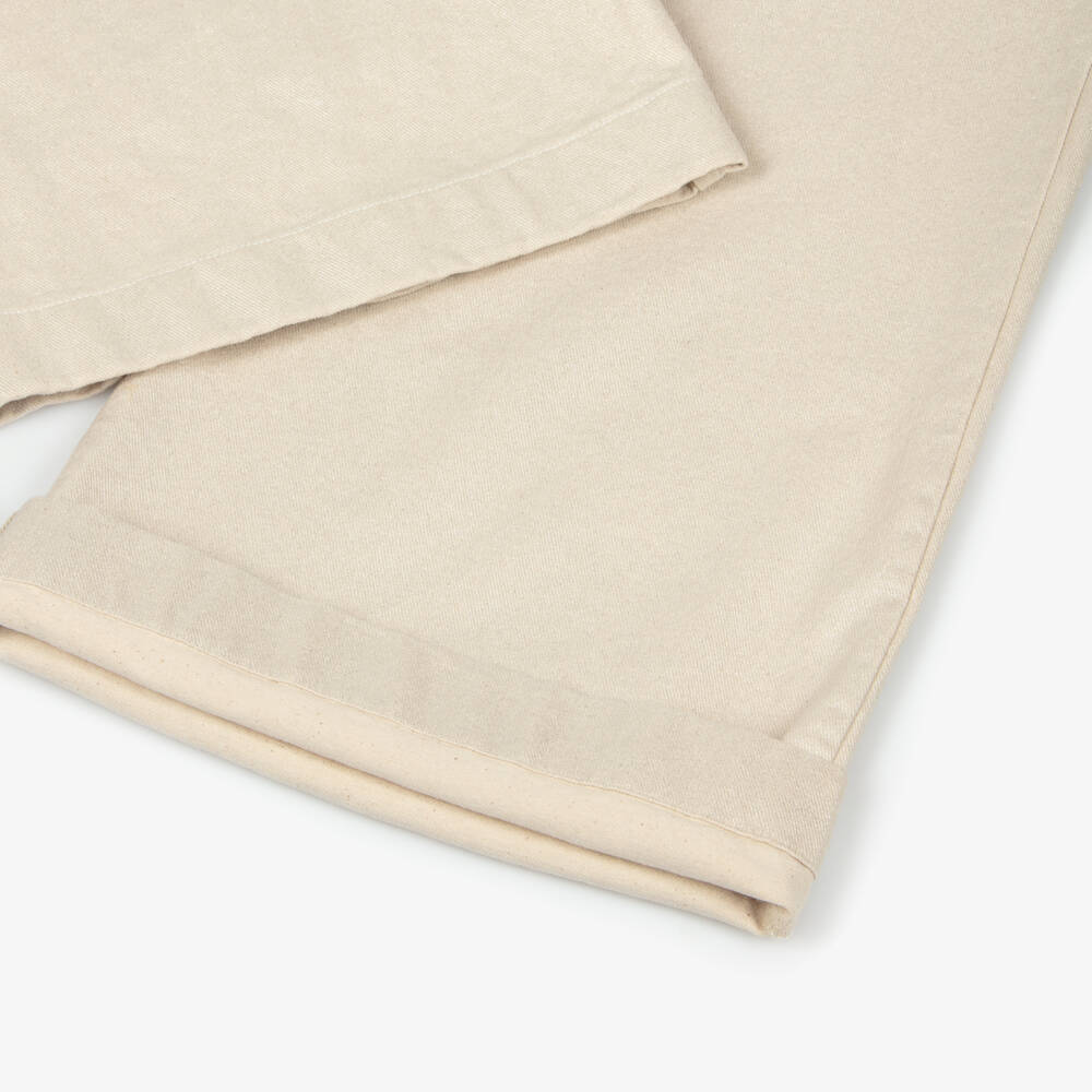 Elsy-Girls Shimmery Beige Denim Wide Leg Jeans | Childrensalon