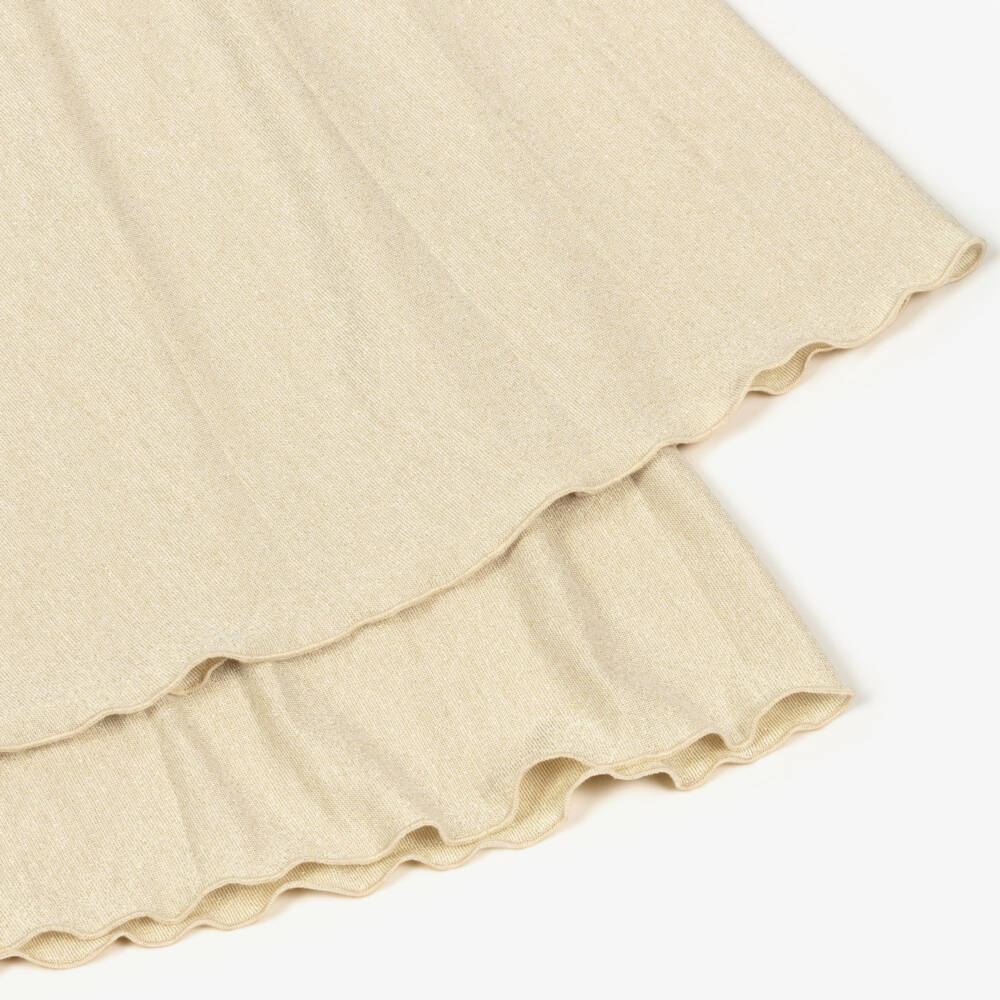 couture by Elsy-Girls Shimmery Gold Jersey Jumpsuit | Childrensalon