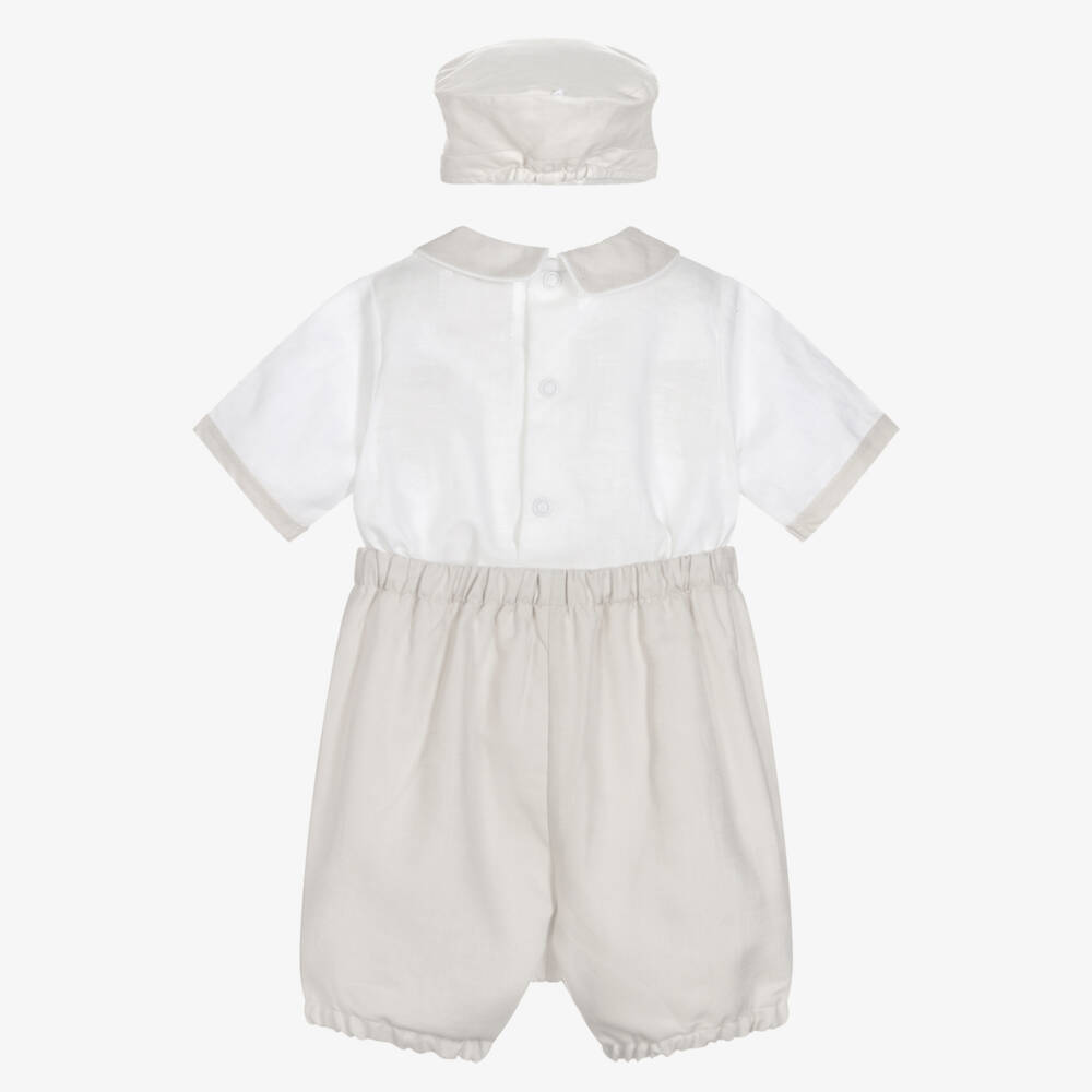 Emile et Rose-طقم بستر كتان وقطن لون بيج للمواليد | Childrensalon