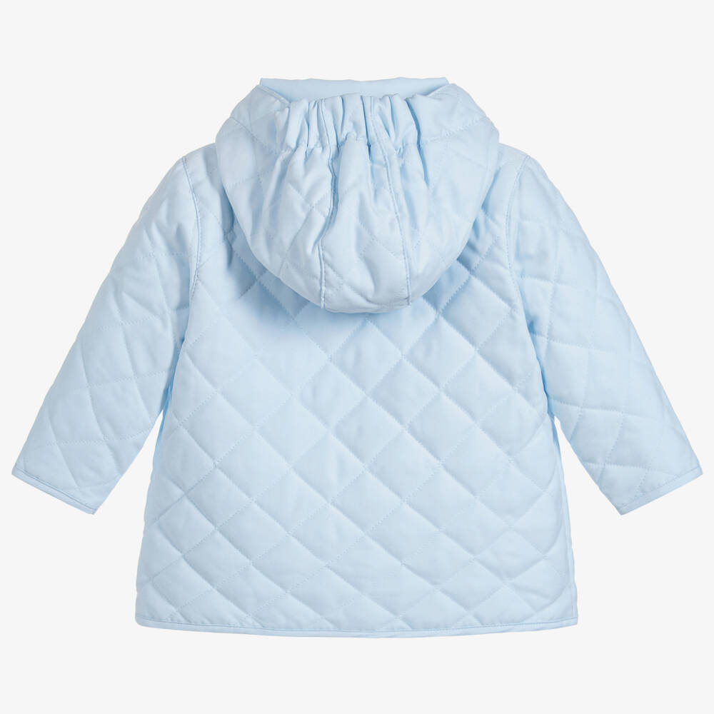 Emile et Rose-Baby Boys Blue Quilted Coat | Childrensalon