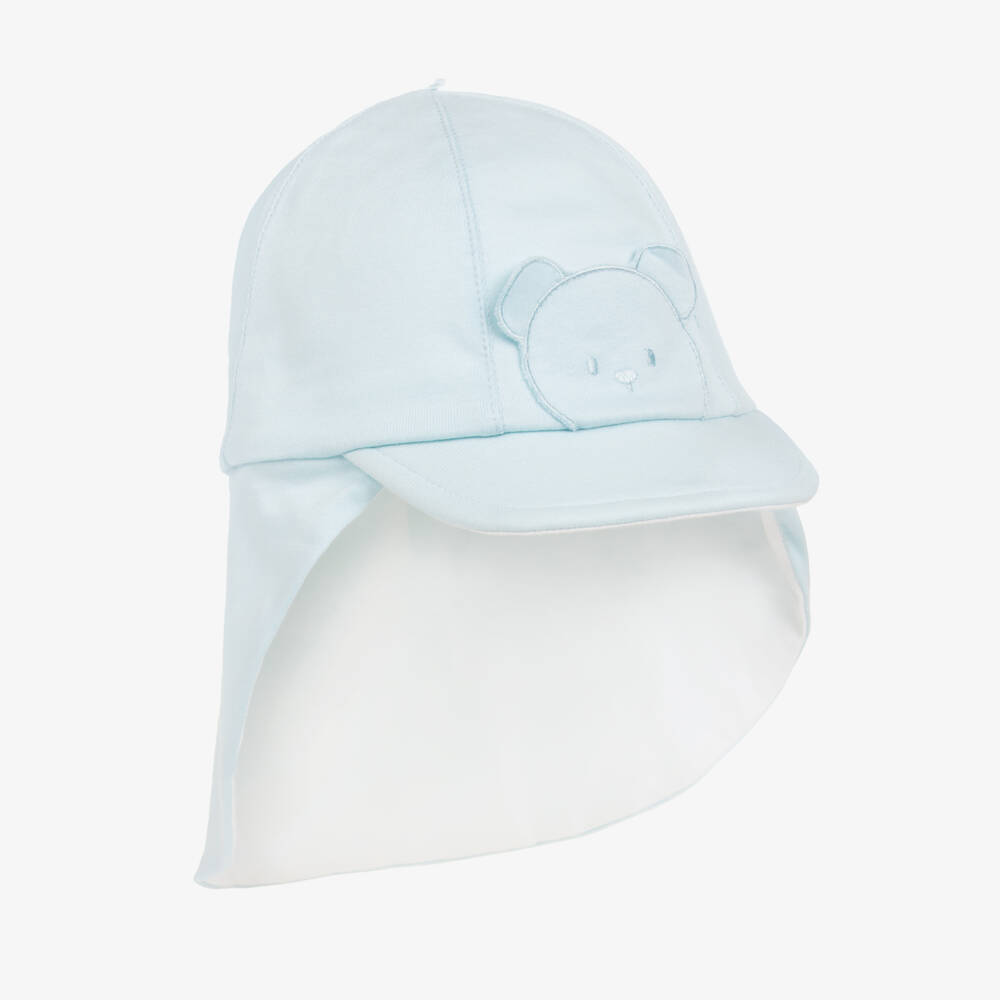Emile et Rose-Baby Boys Pale Blue Cotton Sun Hat | Childrensalon
