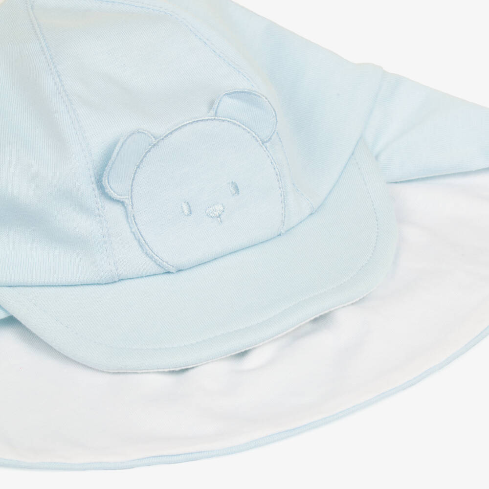 Emile et Rose-Baby Boys Pale Blue Cotton Sun Hat | Childrensalon