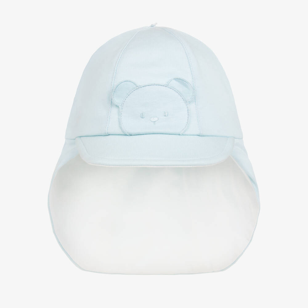 Emile et Rose-Baby Boys Pale Blue Cotton Sun Hat | Childrensalon