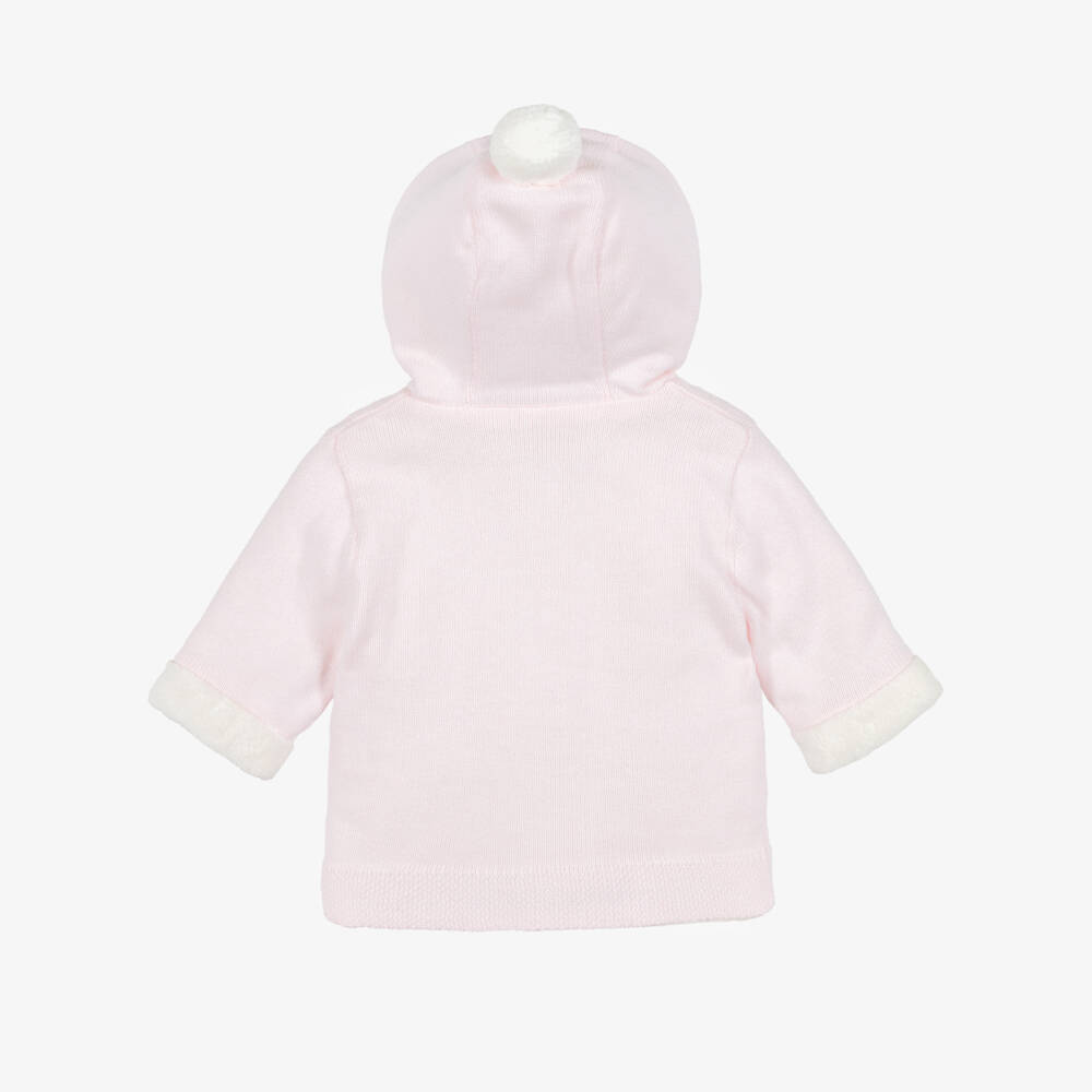 Emile et Rose-Baby Girls Pale Pink Cotton-Knit Pram Coat | Childrensalon