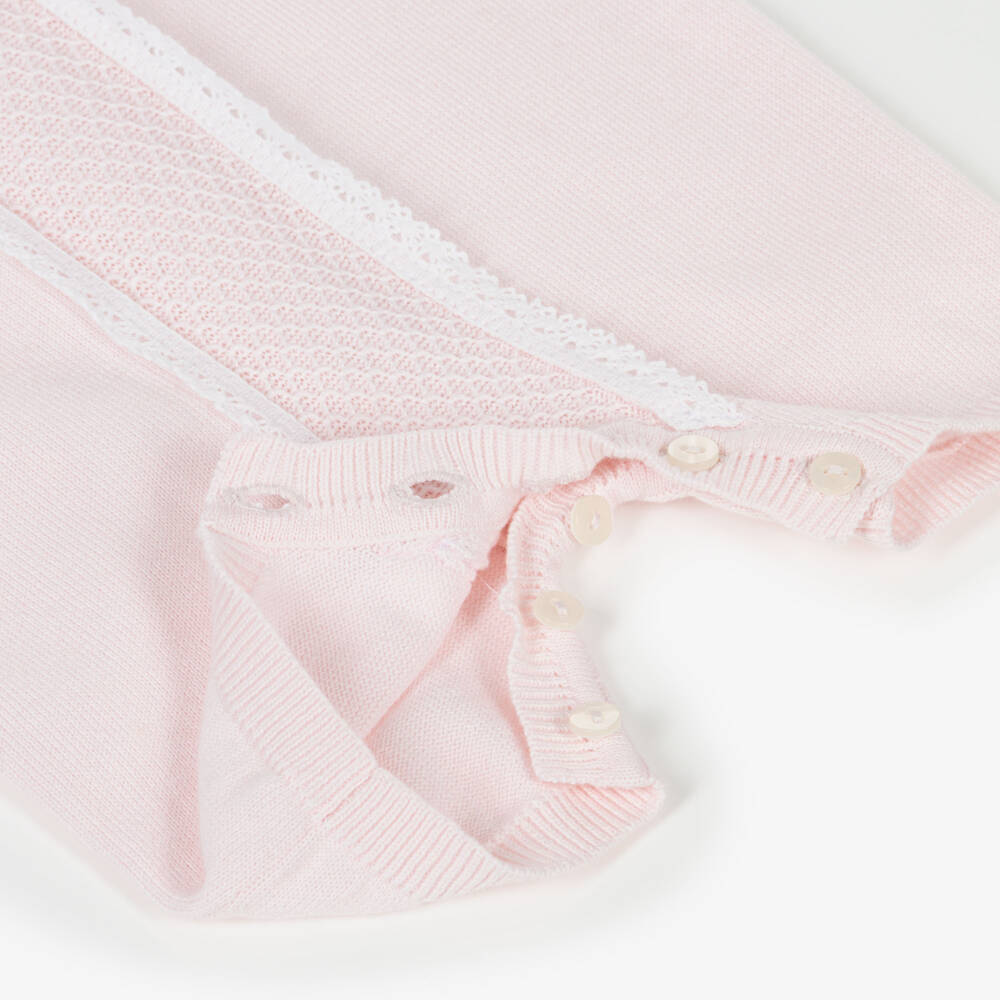 Emile et Rose-Baby Girls Pale Pink Cotton Knit Shortie | Childrensalon