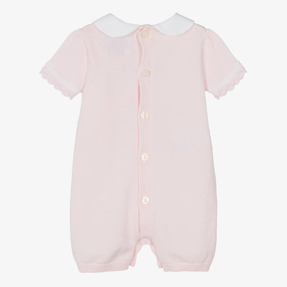 Emile et Rose-Baby Girls Pale Pink Cotton Knit Shortie | Childrensalon