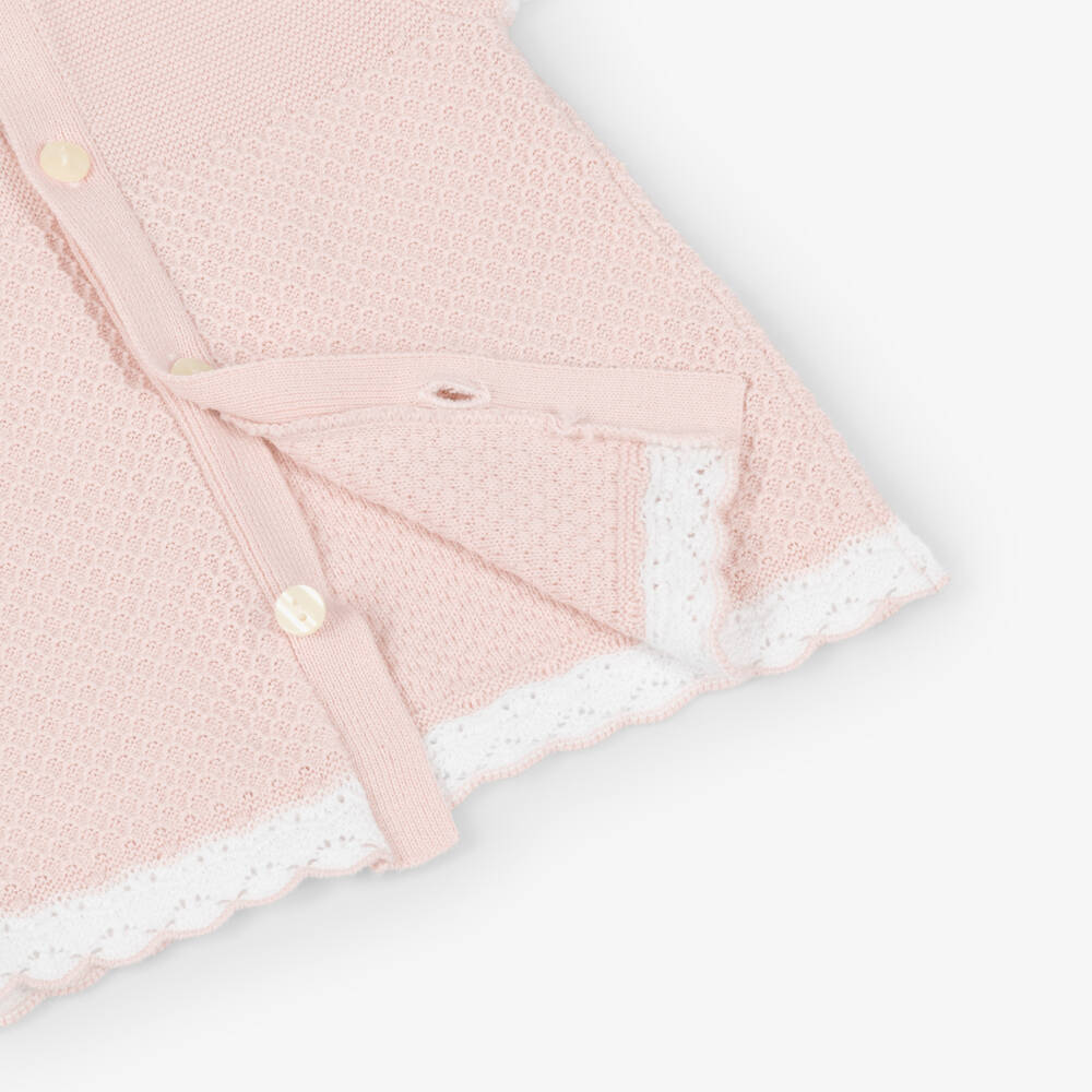 Emile et Rose-Baby Girls Pale Pink Cotton-Knit Shorts Set | Childrensalon