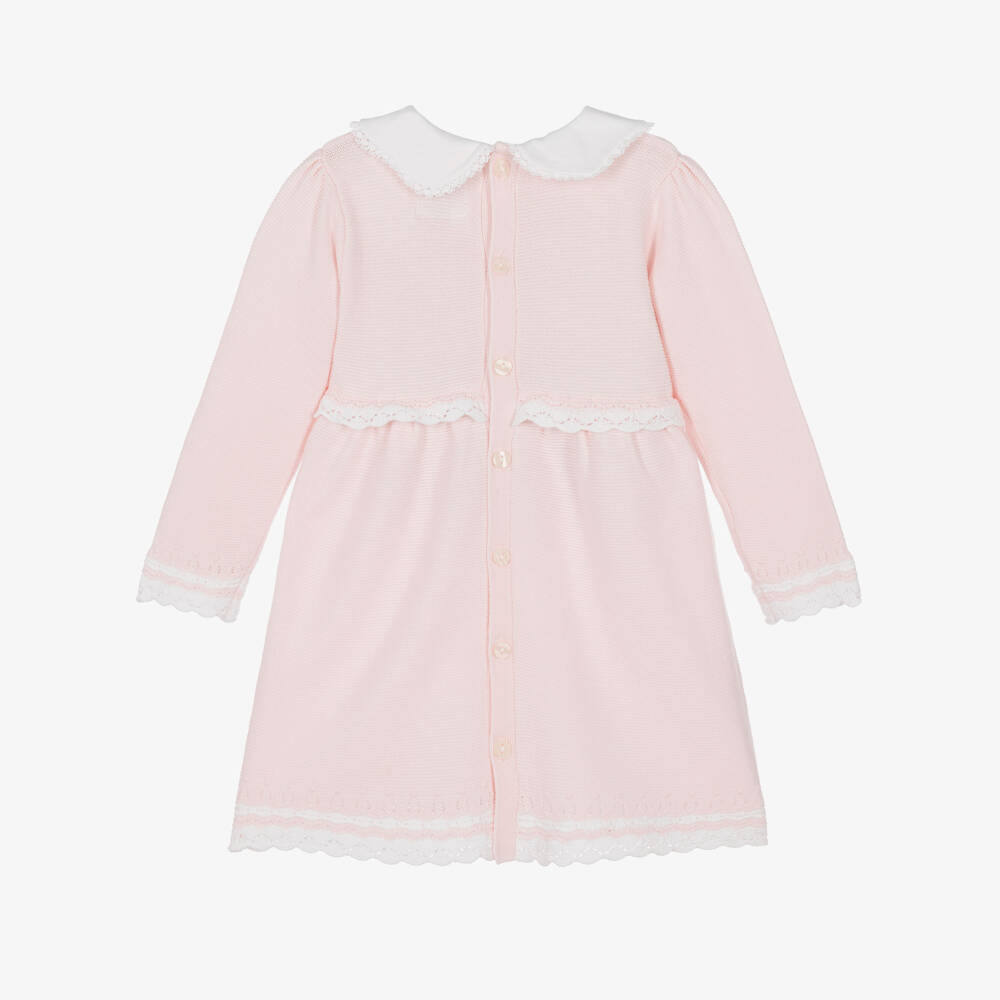 Emile et Rose-Baby Girls Pale Pink Knitted Dress & Tights Set | Childrensalon