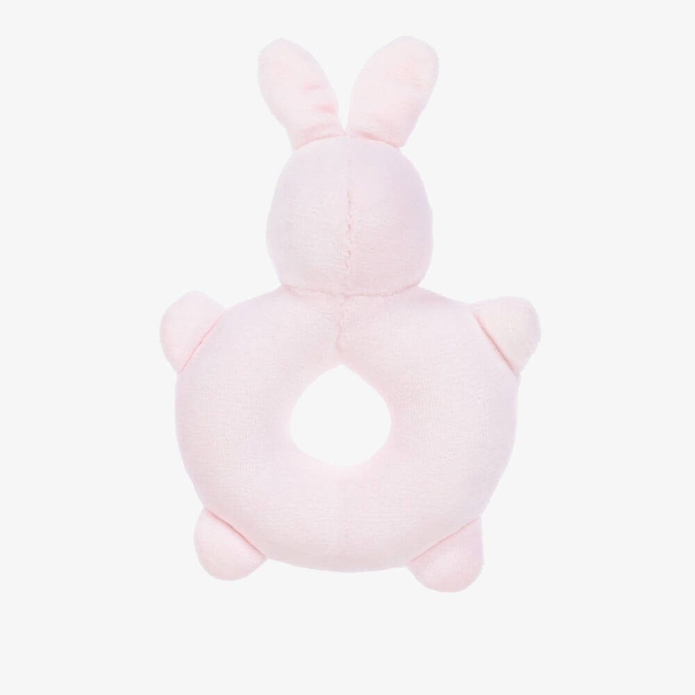 Emile et Rose-Baby Girls Pink Bunny Rattle Toy (14cm) | Childrensalon