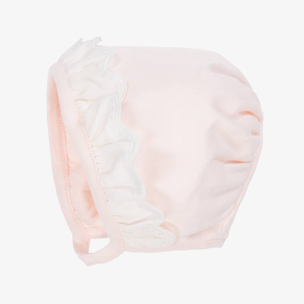 Emile et Rose-Baby Girls Pink Cotton Bonnet | Childrensalon