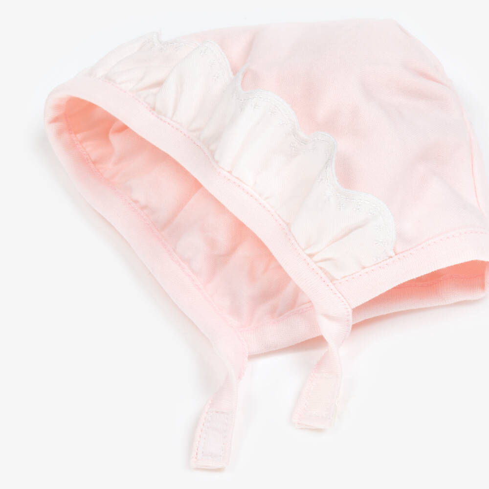 Emile et Rose-Baby Girls Pink Cotton Bonnet | Childrensalon