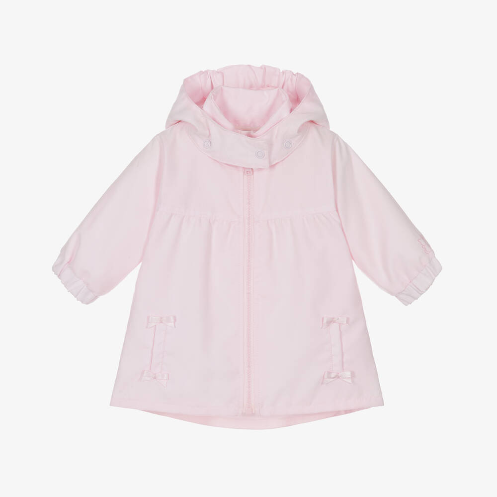 Emile et Rose-Baby Girls Pink Hooded Coat | Childrensalon