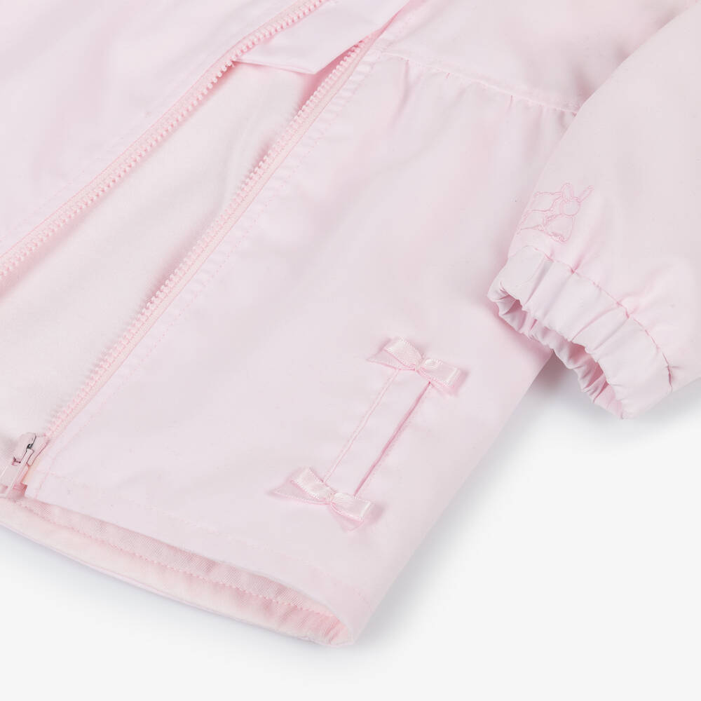 Emile et Rose-Baby Girls Pink Hooded Coat | Childrensalon