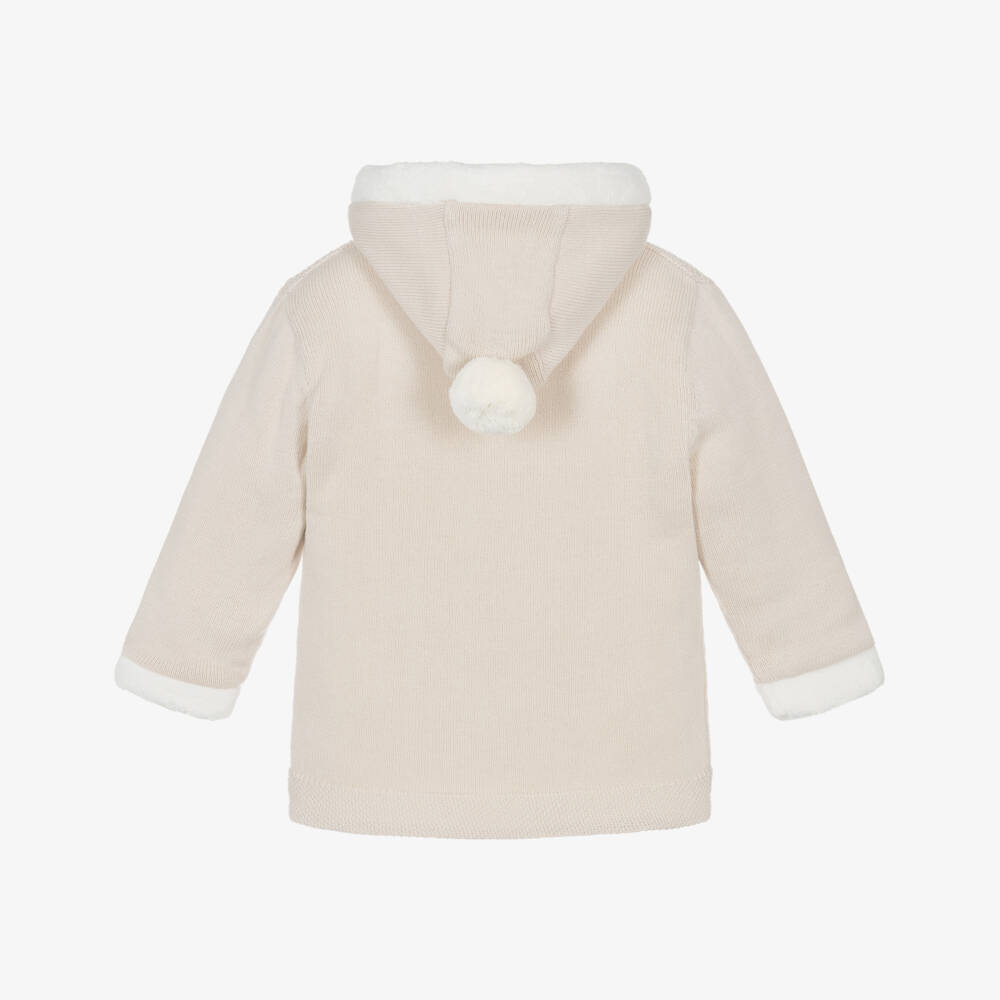 Emile et Rose-Beige Cotton Knit Baby Pram Coat | Childrensalon
