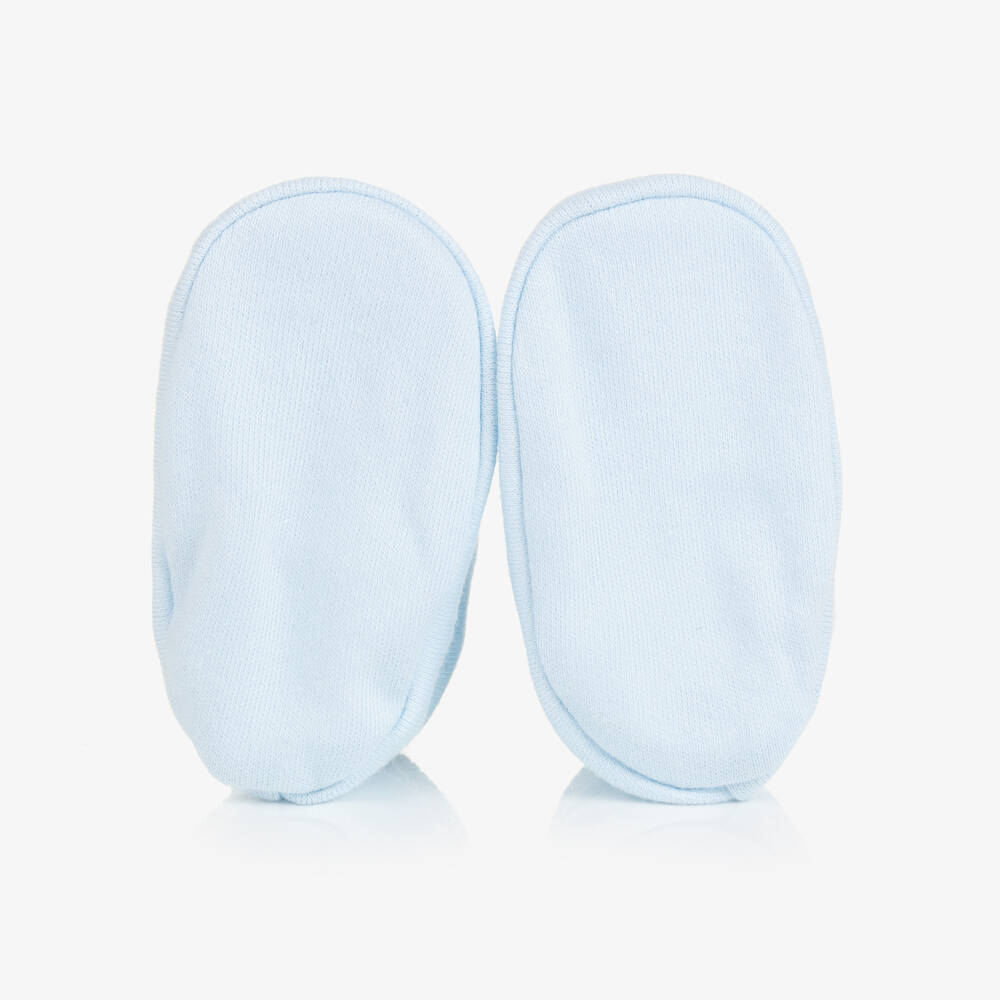 Emile et Rose-Blue Cotton Hat & Booties Set | Childrensalon