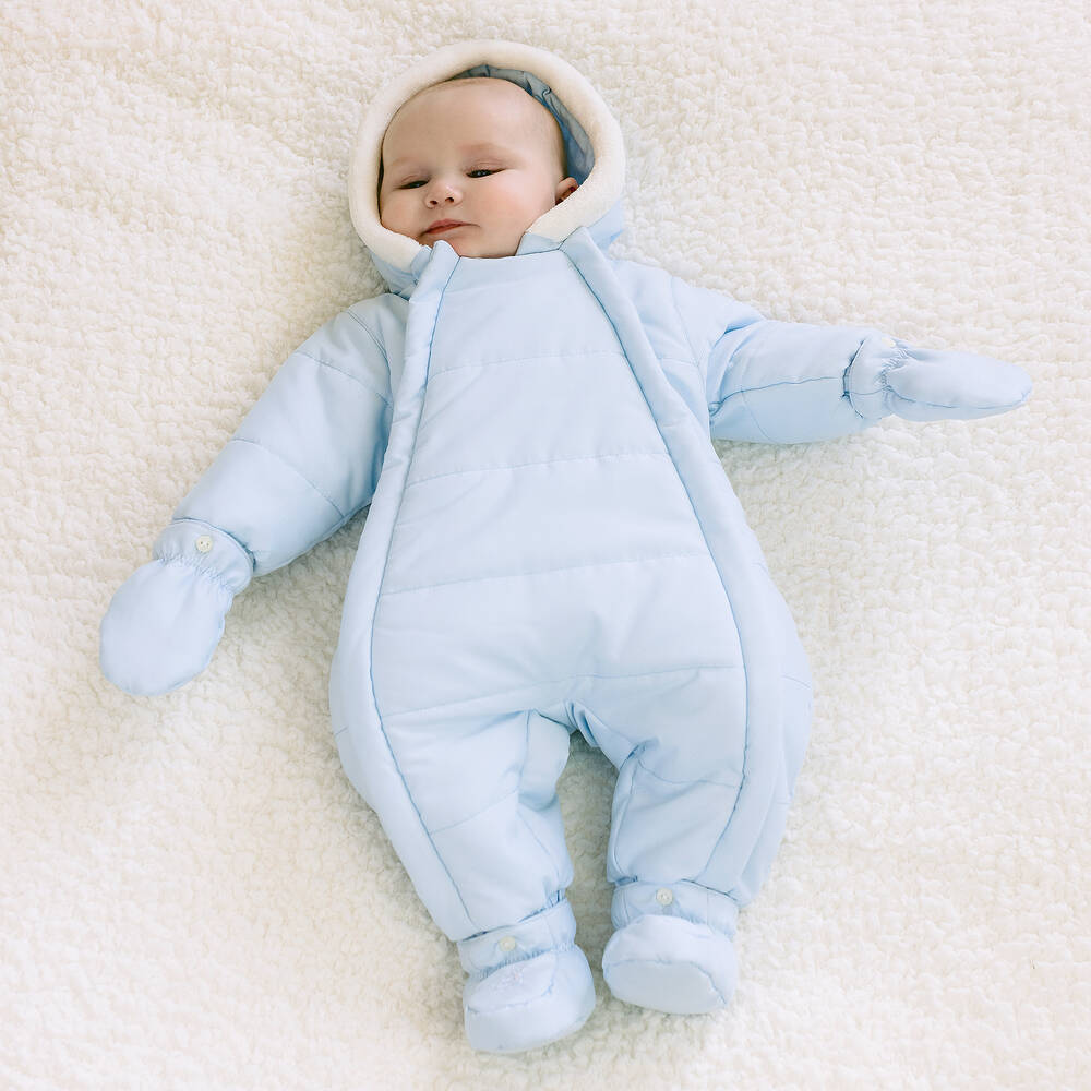 Emile et Rose-Blue Padded Snowsuit | Childrensalon