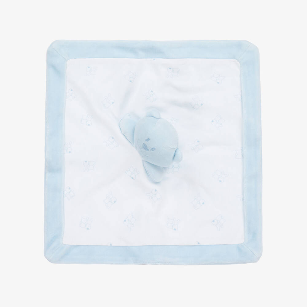 Emile et Rose-Blue Teddy Bear Velour Doudou (30cm) | Childrensalon