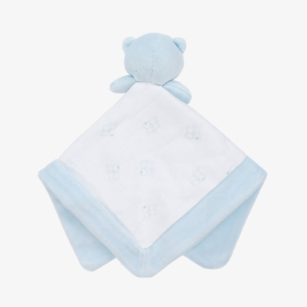 Emile et Rose-Blue Teddy Bear Velour Doudou (30cm) | Childrensalon