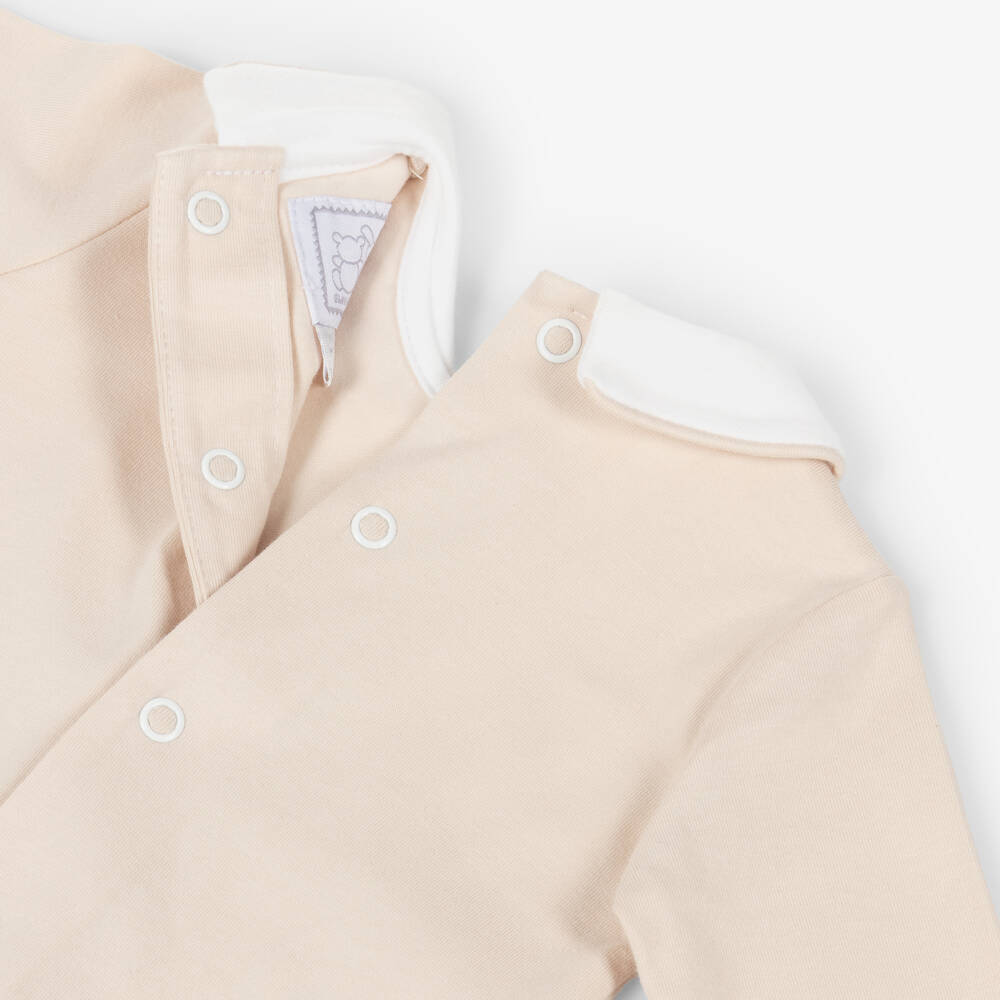 Emile et Rose-Boys Beige Cotton Teddy Babygrow & Hat Set | Childrensalon