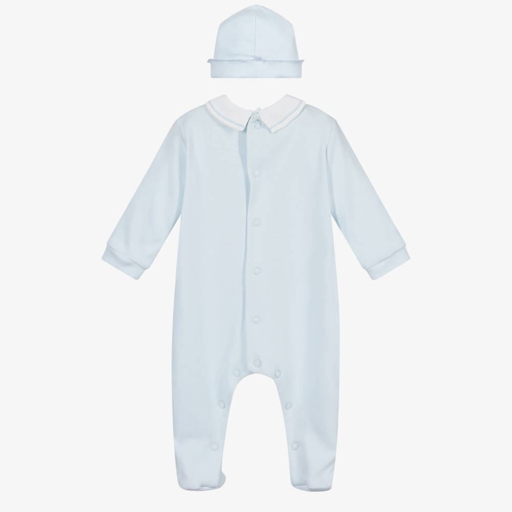 Emile et Rose-Boys Blue Cotton Babysuit Set | Childrensalon