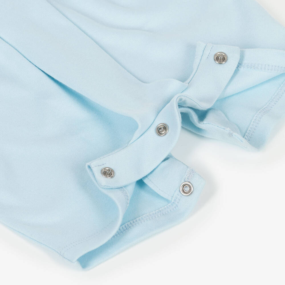 Emile et Rose-Boys Blue Cotton Embroidered Shortie | Childrensalon