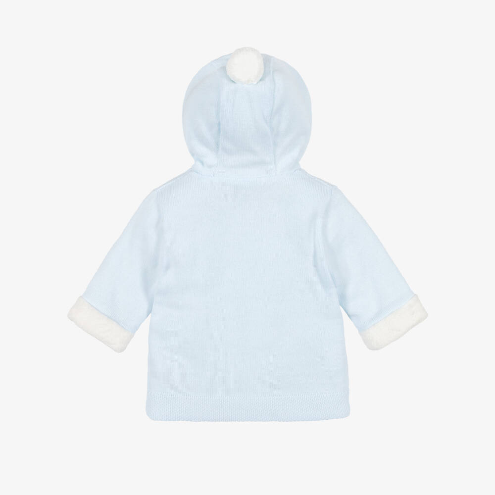 Emile et Rose-Boys Boys Pale Blue Cotton-Knit Pram Coat | Childrensalon