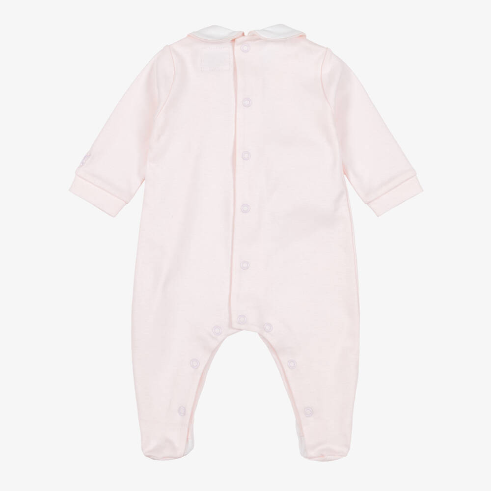 Emile et Rose-Girls Ivory & Pink Cotton Babygrows (2 Pack) | Childrensalon
