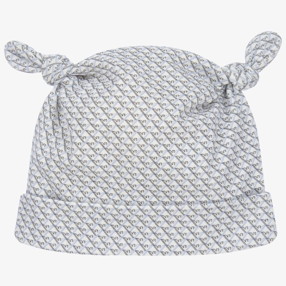 Emporio Armani-Baby Boys Blue Cotton Logo Hat | Childrensalon