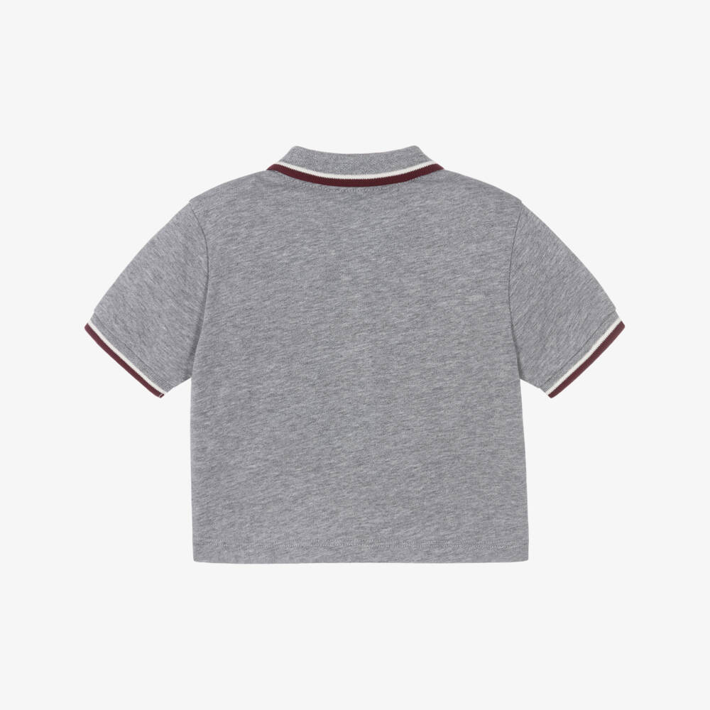 Emporio Armani-Baby Boys Grey Varsity Polo Shirt | Childrensalon