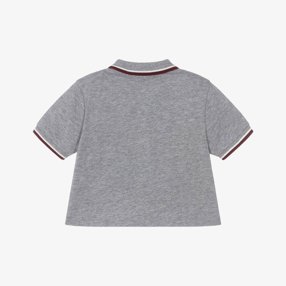 Emporio Armani-Baby Boys Grey Varsity Polo Shirt | Childrensalon