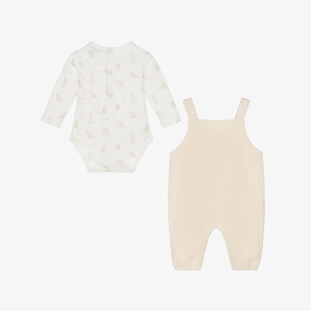 Emporio Armani-Baby Boys Ivory Cotton & Fleece Babysuit Set | Childrensalon
