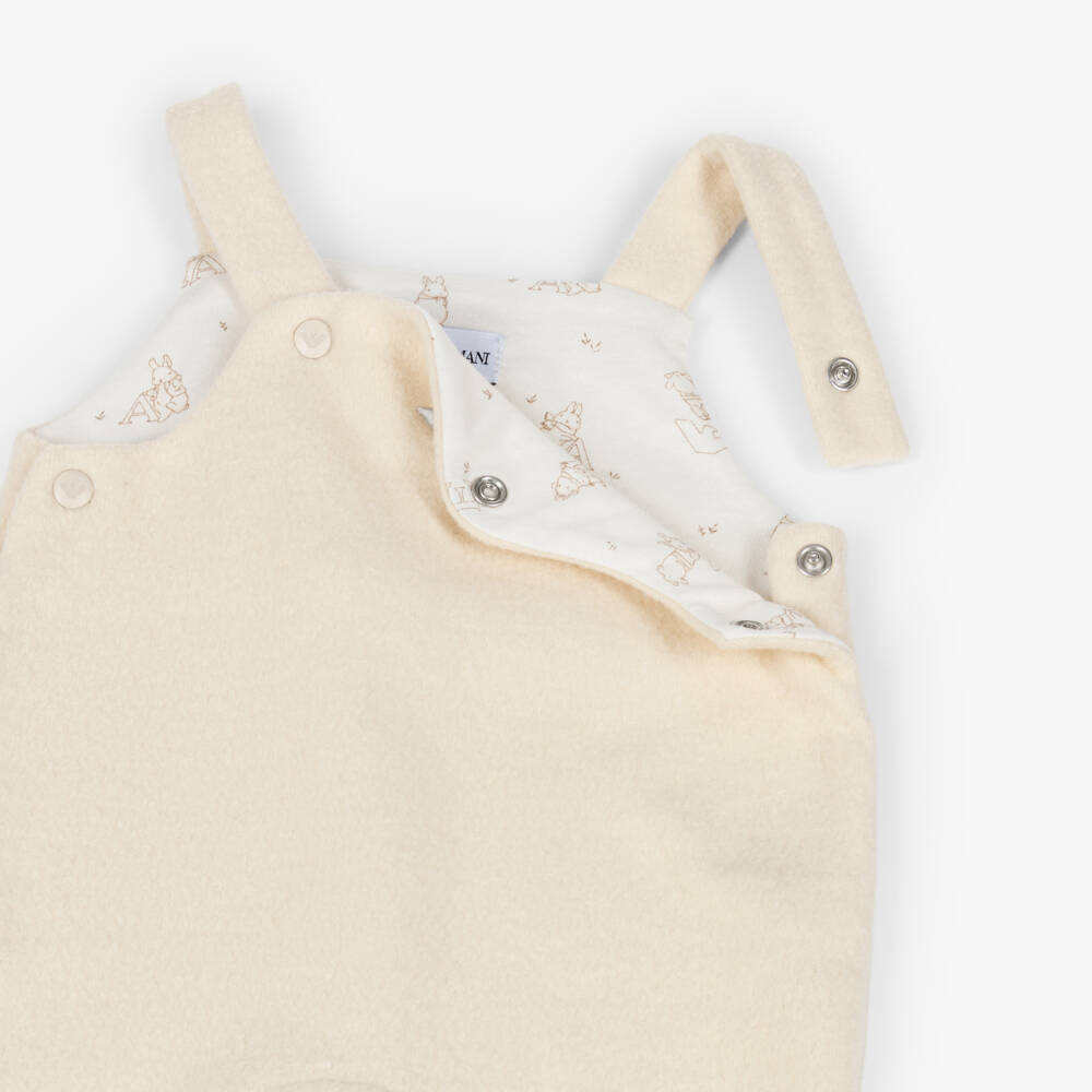Emporio Armani-Baby Boys Ivory Cotton & Fleece Babysuit Set | Childrensalon