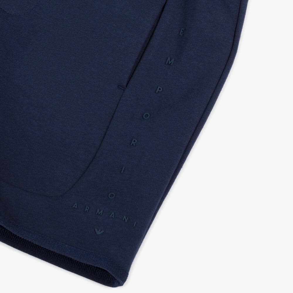 Emporio Armani-طقم شورت بشعار متناسق قطن لون كحلي للأولاد الرضع | Childrensalon