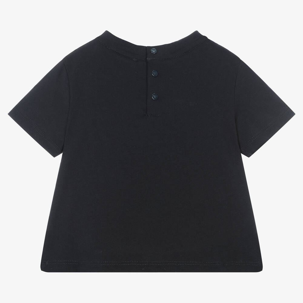 Emporio Armani-تيشيرت قطن لون كحلي للمواليد | Childrensalon