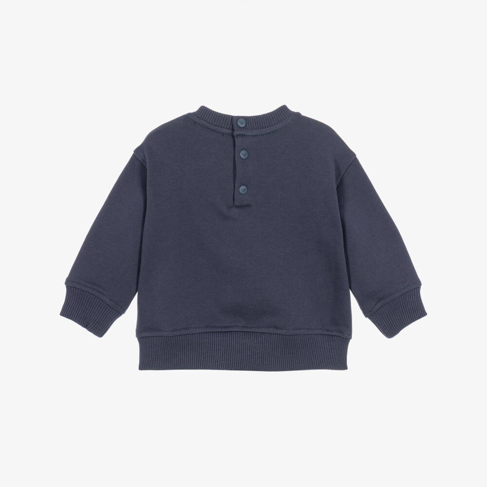 Emporio Armani-Baby Boys Navy Blue EA Sweatshirt | Childrensalon