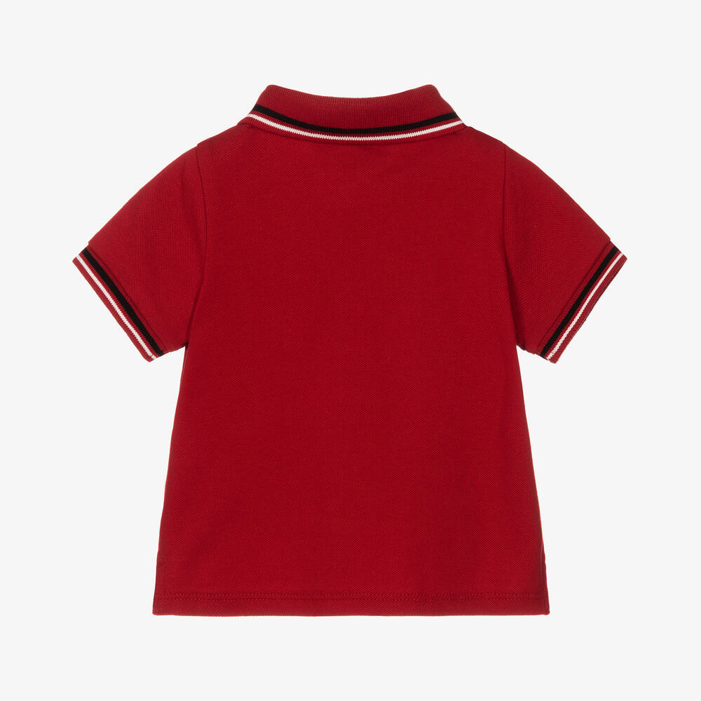Emporio Armani-Baby Boys Red Cotton Polo Shirt | Childrensalon
