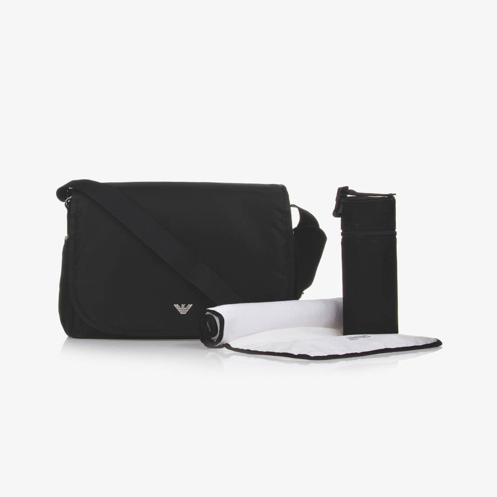 Emporio Armani-Black Changing Bag (36cm) | Childrensalon