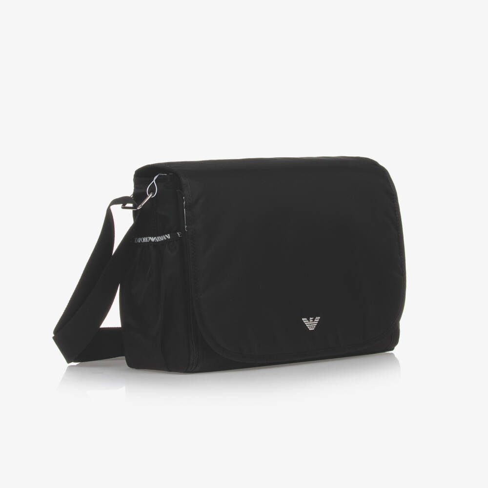 Emporio Armani-Black Changing Bag (36cm) | Childrensalon