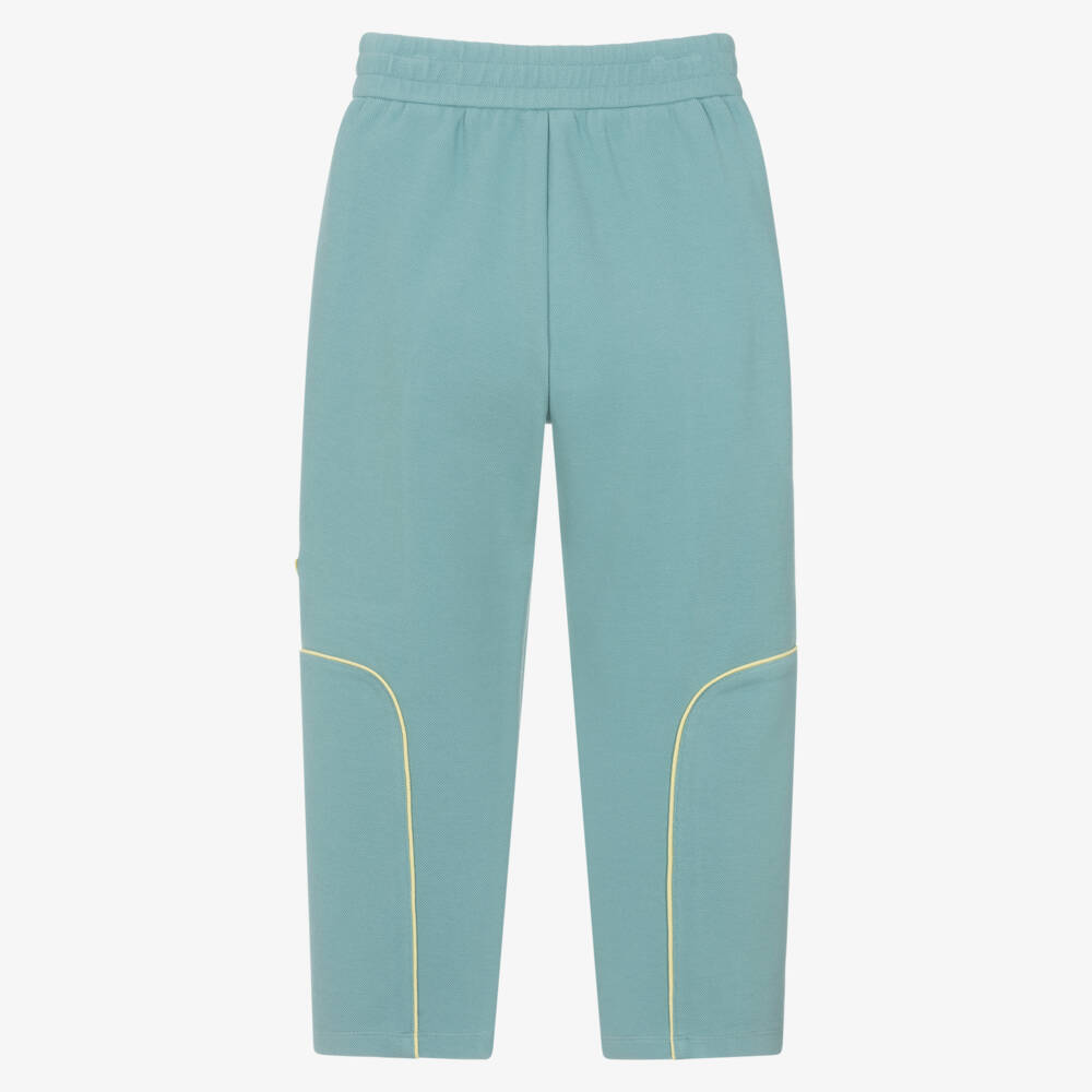 Emporio Armani-Boys Aqua Green Piqué Joggers | Childrensalon