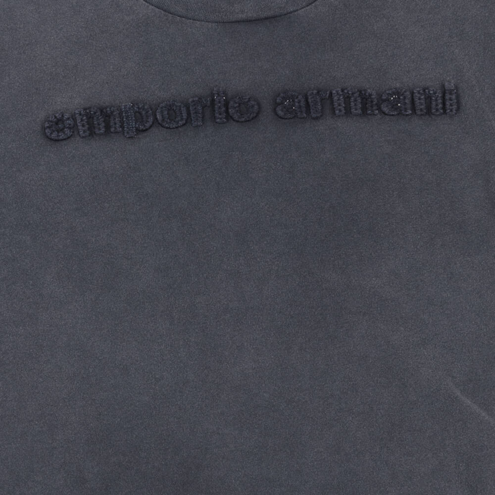 Emporio Armani-تيشيرت قطن لون كحلي للأولاد | Childrensalon