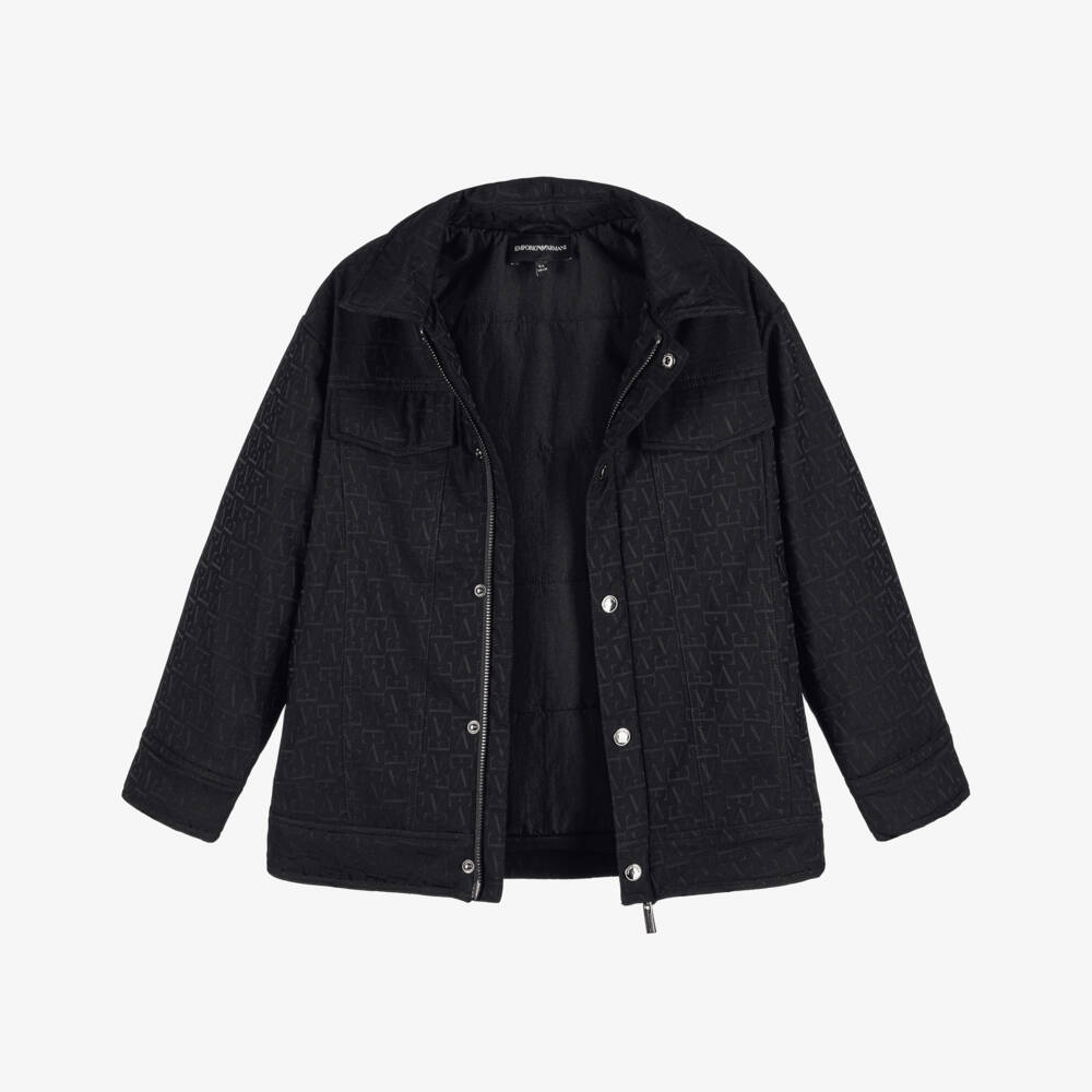 Emporio Armani-Boys Dark Navy Blue Padded Jacket | Childrensalon