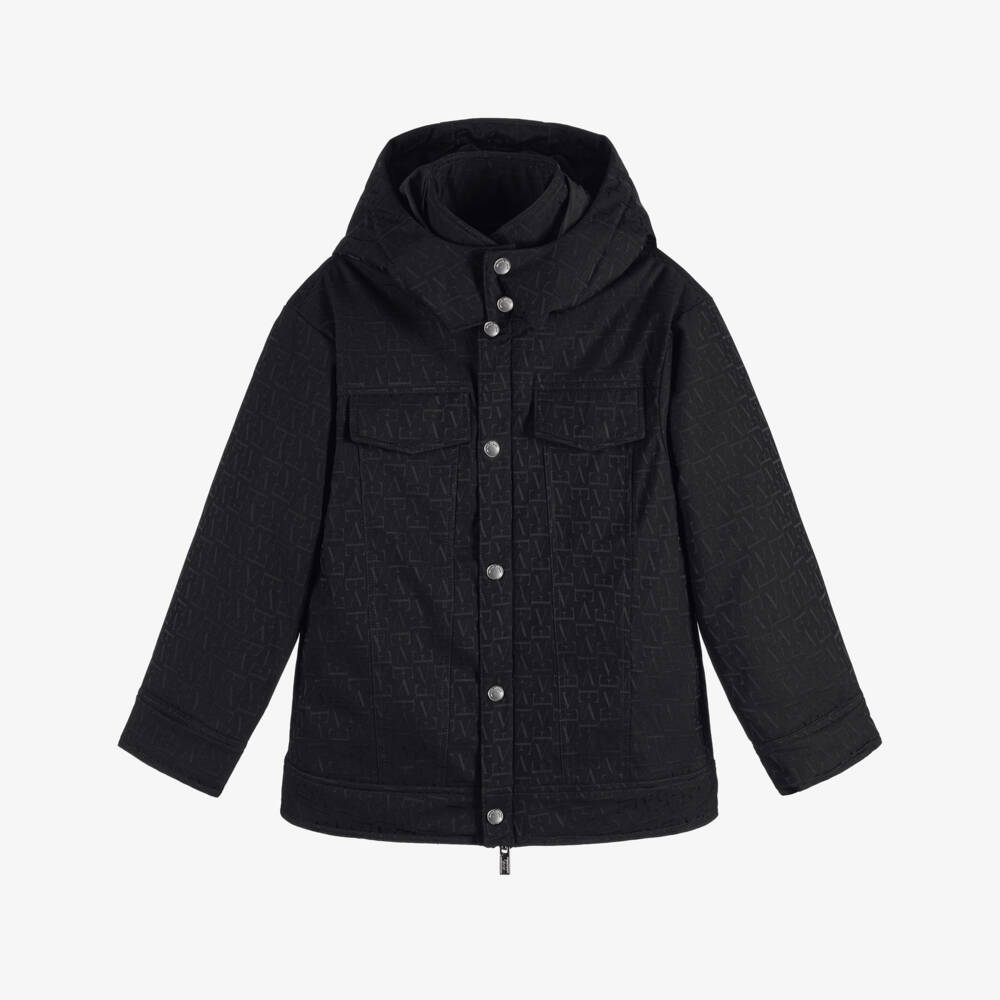 Emporio Armani-Boys Dark Navy Blue Padded Jacket | Childrensalon