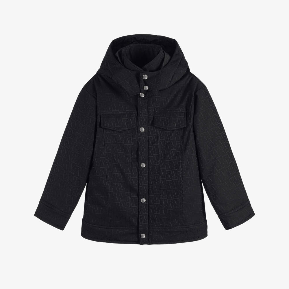 Emporio Armani-Boys Dark Navy Blue Padded Jacket | Childrensalon