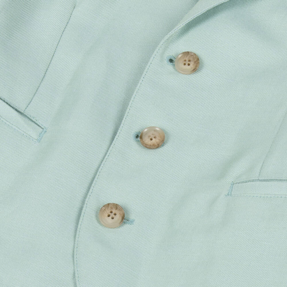 Emporio Armani-Boys Green Twill Unlined Blazer | Childrensalon