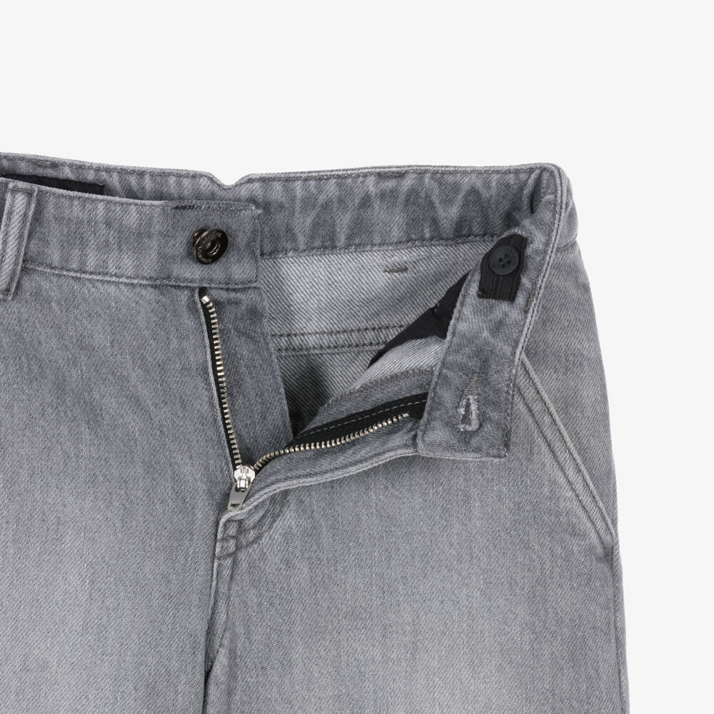 Emporio Armani-Boys Grey Taper Fit Jeans | Childrensalon