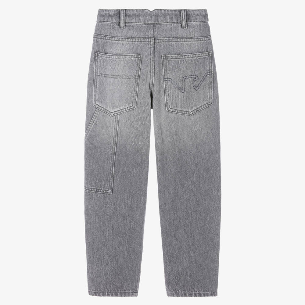 Emporio Armani-Boys Grey Taper Fit Jeans | Childrensalon