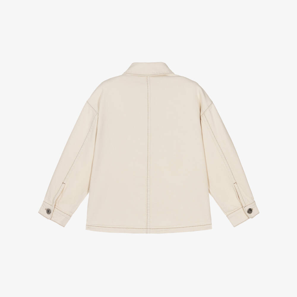 Emporio Armani-Boys Ivory Cotton Twill Jacket | Childrensalon
